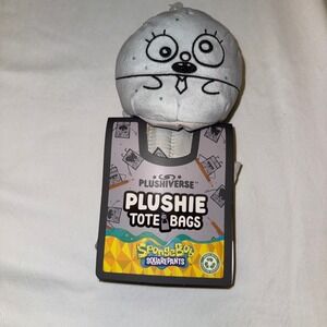 TeeTurtle DoodleBob Plushie Tote Bag SpongeBob SquarePants OS Gray NEW